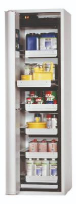 Bezpečnostní skříň s požární odolností 90min, skládací dveře (levé dveře)_6x zásuvka, ocelový poplastovaný plech